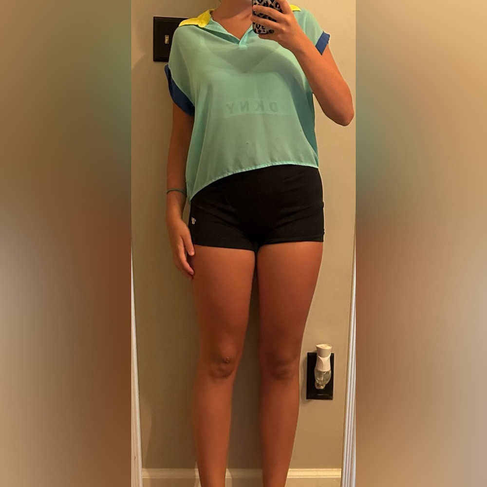 colorful see through blouse